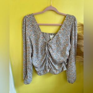 H&M Floral Long Sleeve Top